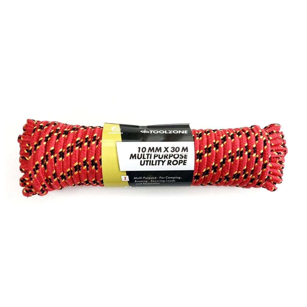 MULTIPURPOSE UTILITY ROPE 10mm x 30m 70kg CAPACITY - TOOLZONE KDPTD051