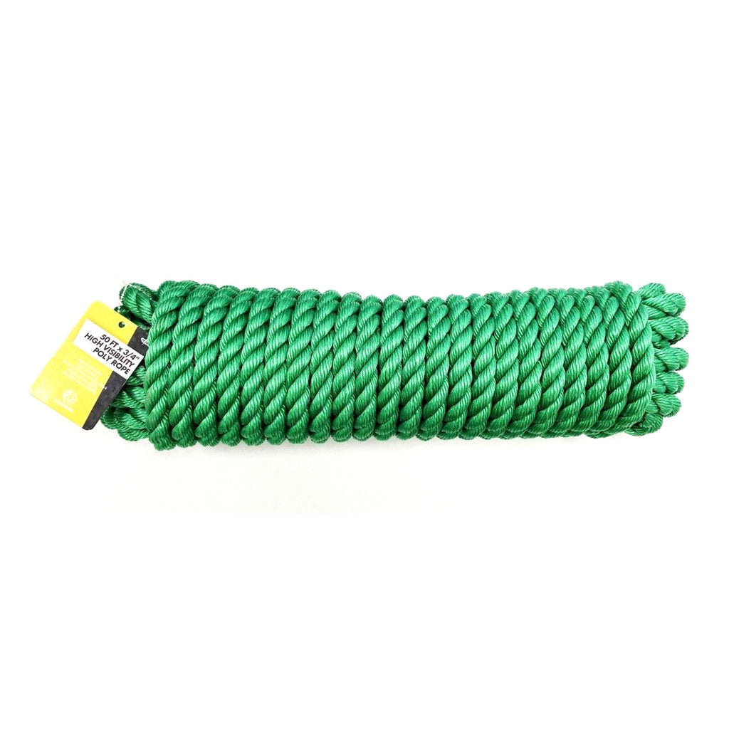 POLY ROPE HI VIS 50ft x 3/4 500kg WORKING 3000kg BREAKING - TOOLZONE KDPTD059
