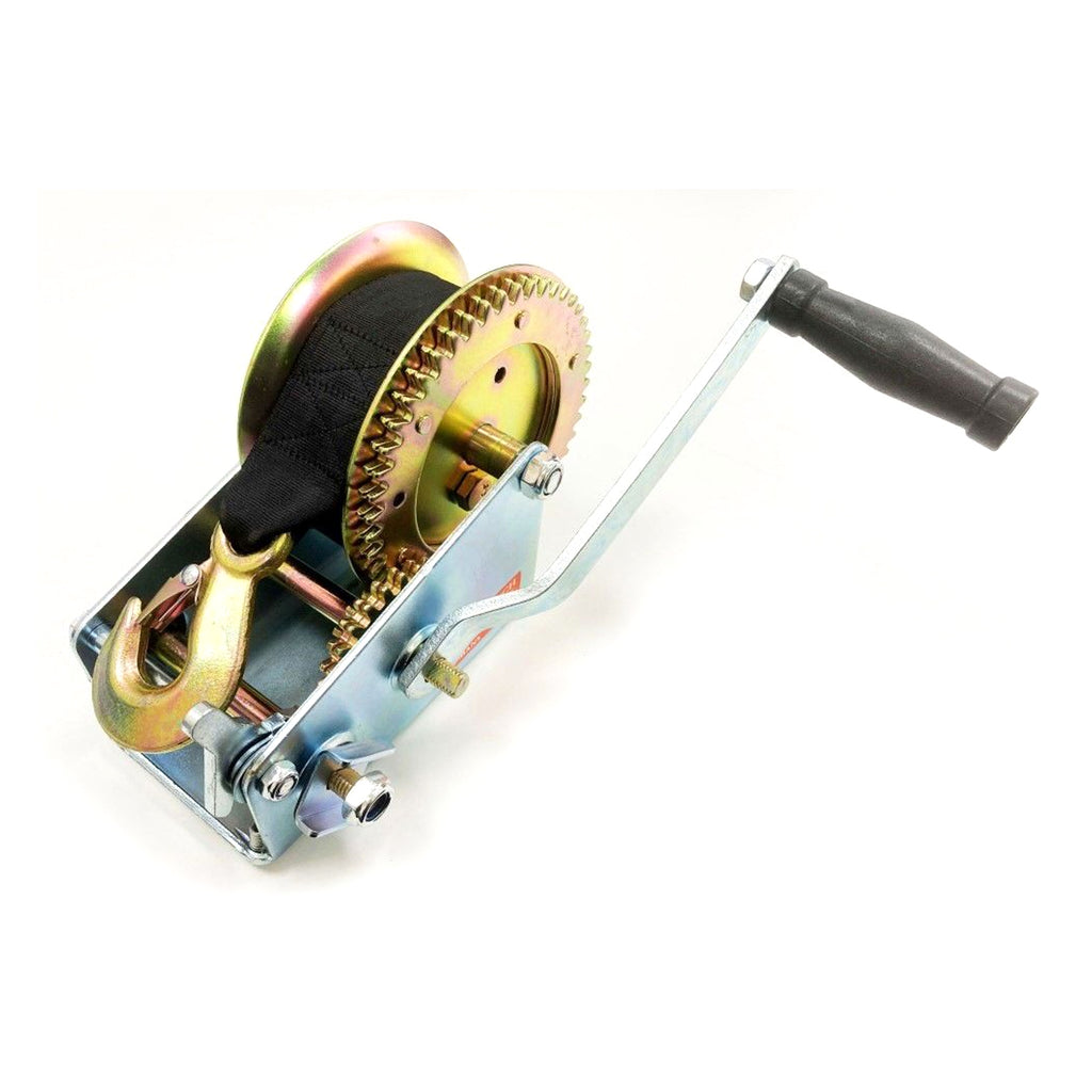 STRAP BOAT WINCH 2000lb 2 x 8m WEBBING TWO SPEED - TOOLZONE KDPTD065