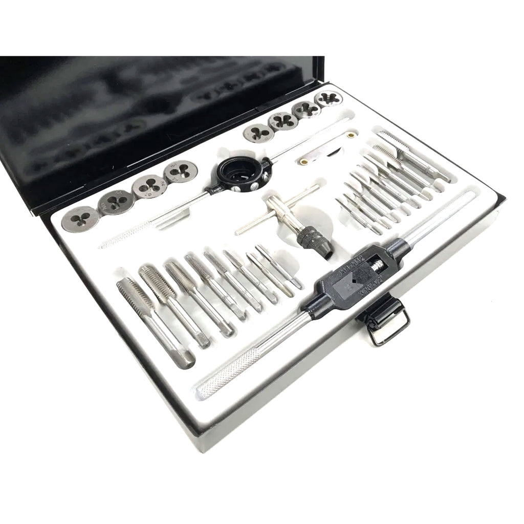 TAP AND DIE SET METRIC 28 PIECE ALLOY STEEL WITH WRENCHES - TOOLZONE KDPTP099