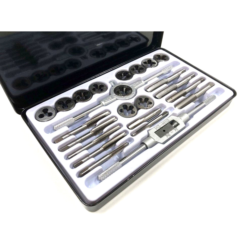 TAP AND DIE SET UNF/UNC 24 PIECE ALLOY STEEL WITH WRENCHES - TOOLZONE KDPTP103