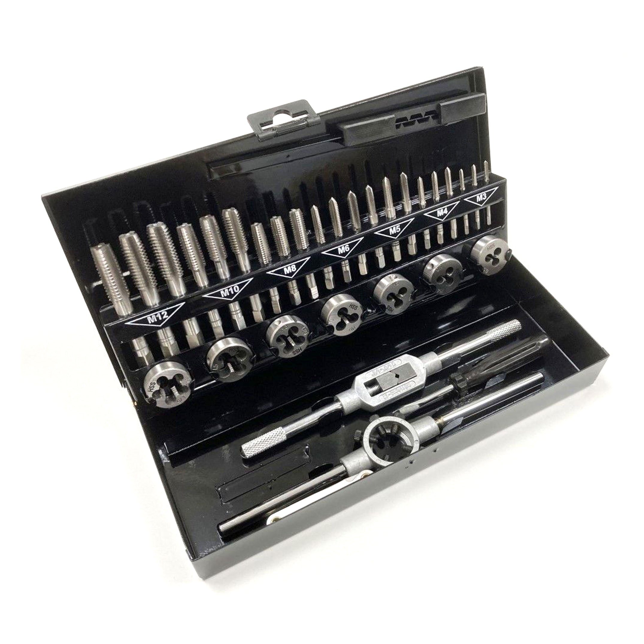 TAP AND DIE SET METRIC 32 PIECE HSS WITH WRENCHES - TOOLZONE KDPTP107