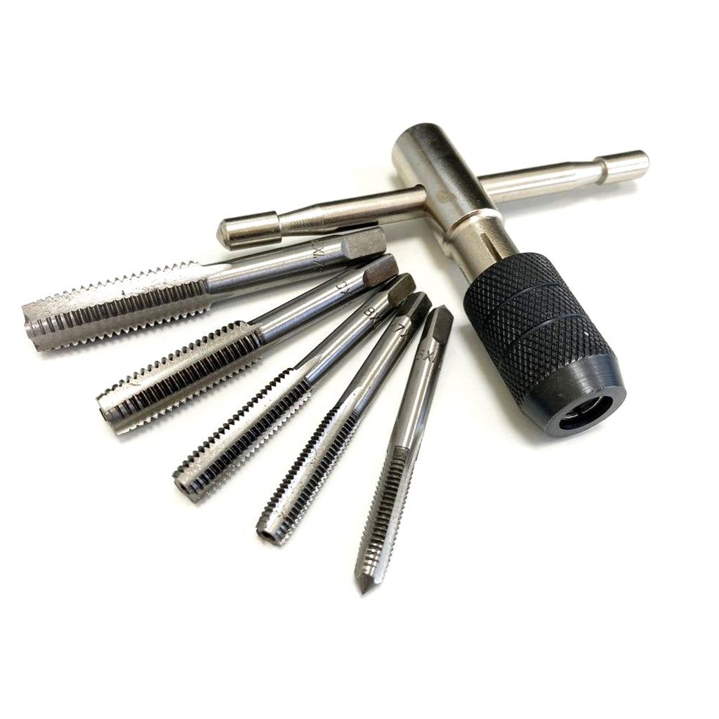 TAP WRENCH SET 6 PIECE WITH METRIC TAPS M6-M12 ALLOY STEEL - TOOLZONE KDPTP108