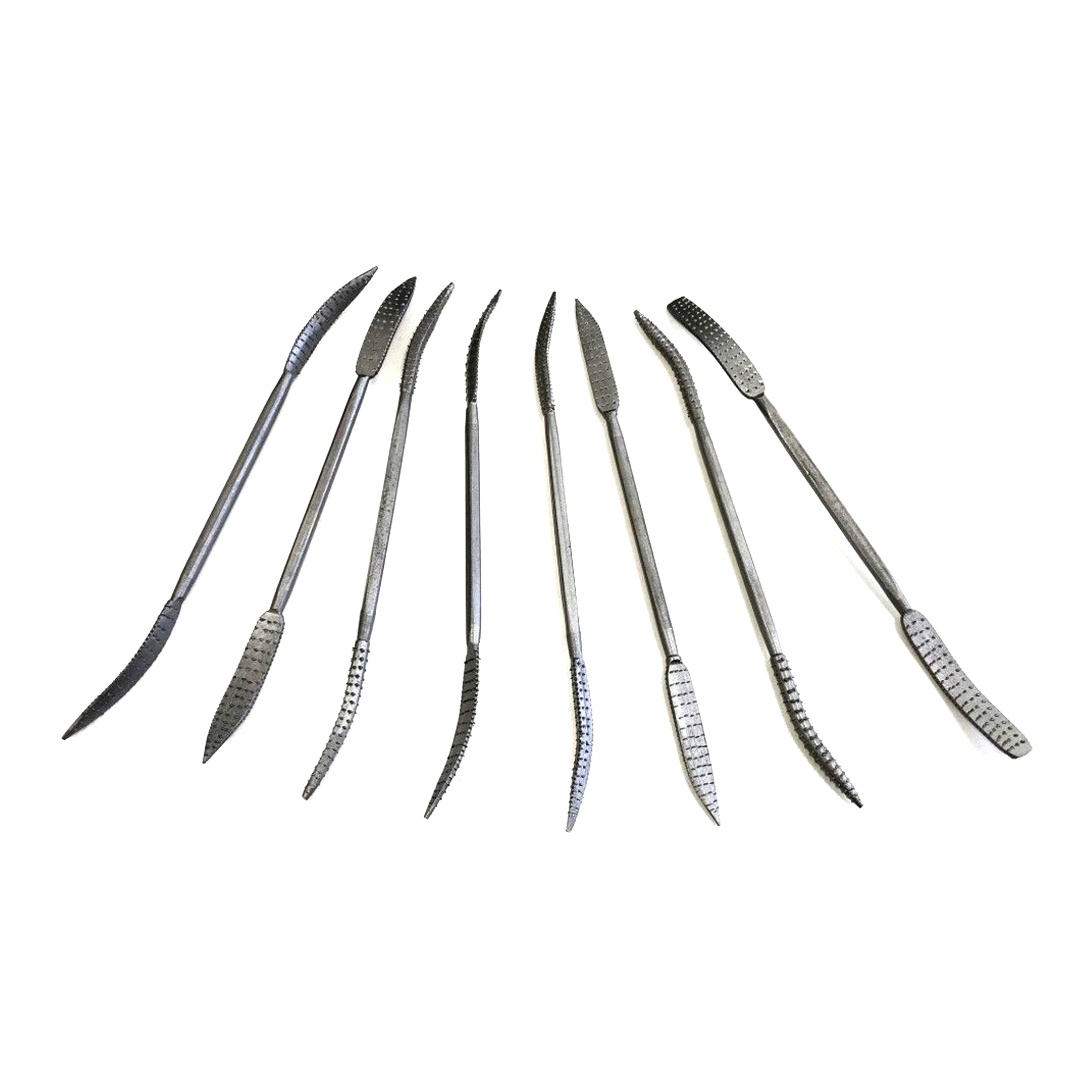 RIFFLER WOOD RASP SET 8PC 8 DOUBLE ENDED VARIOUS SHAPES WITH POUCH - TOOLZONE KDPWW098