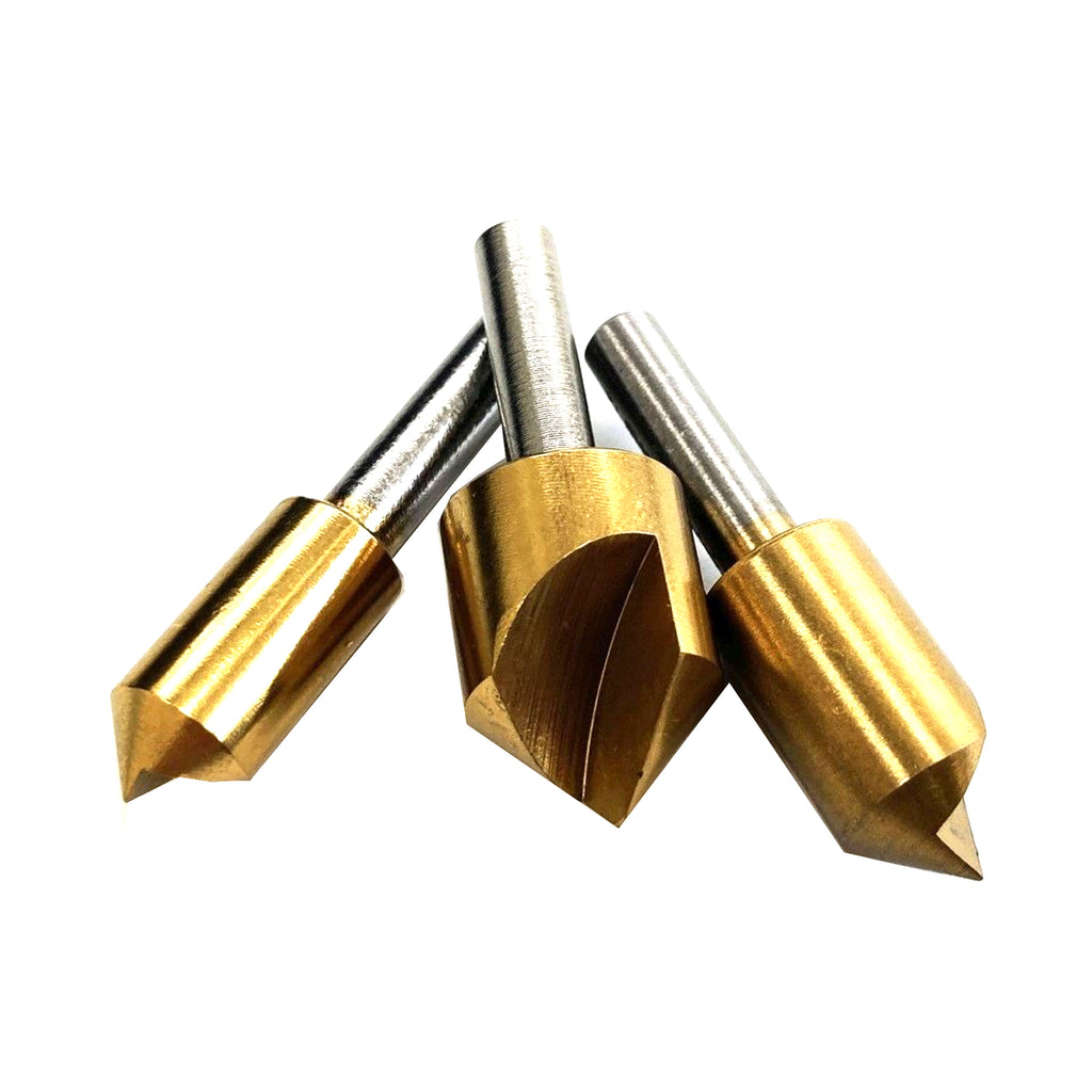 HSS TITANIUM COUNTERSINK SET 3PC 10mm 12mm 16mm 1/4 SHANK - TOOLZONE KDPWW118