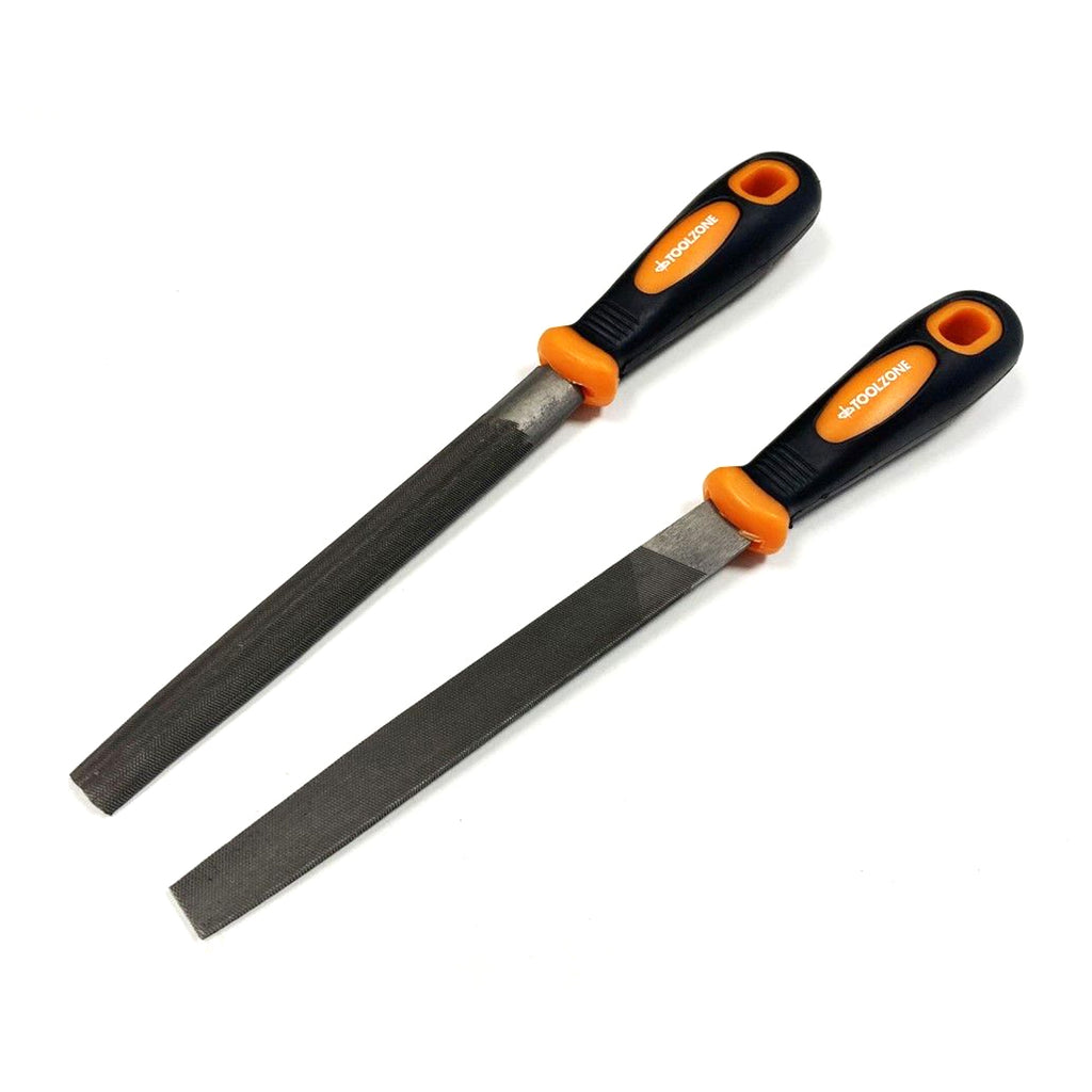 FILE SET 2PC 150mm T12 SOFT GRIP FLAT AND HALF ROUND - TOOLZONE KDPWW210