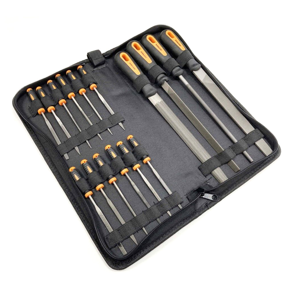 FILE SET 16PC WITH CARRY CASE 200mm AND 100mm BEARING STEEL FILES - TOOLZONE KDPWW216