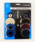 SANDING AND PREPPING SET 9 PIECES 2 36 120 GRIT 1/4 SHANK - TOOLZONE KDPAB159