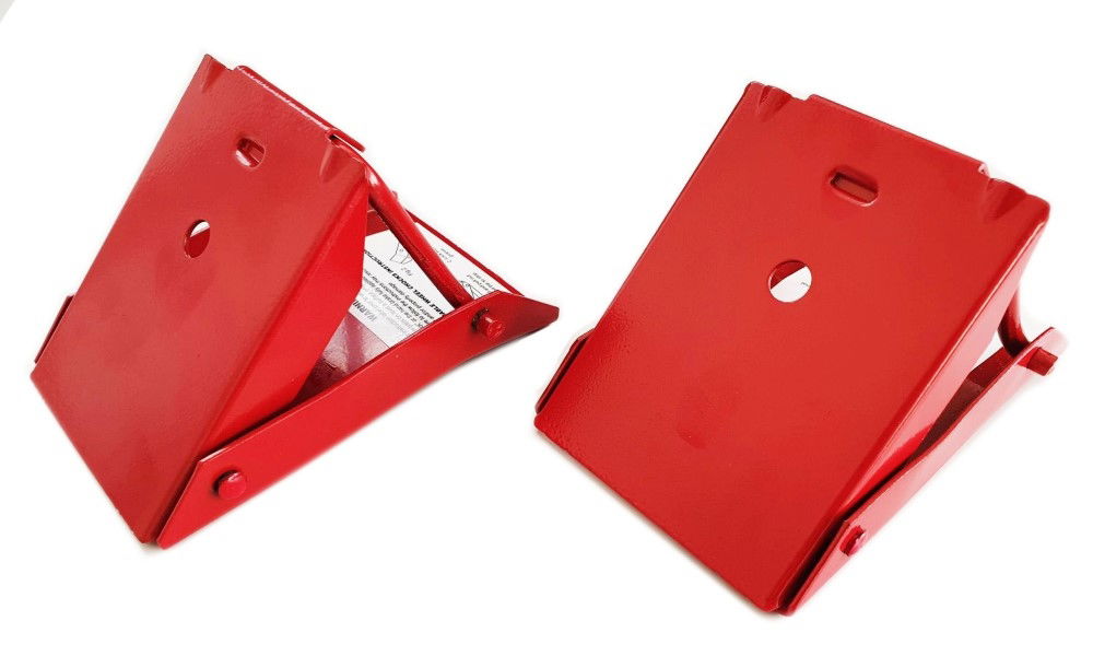 STEEL SAFETY WHEEL CHOCKS PACK OF 2 FOR VEHICLES - TOOLZONE KDPAU022