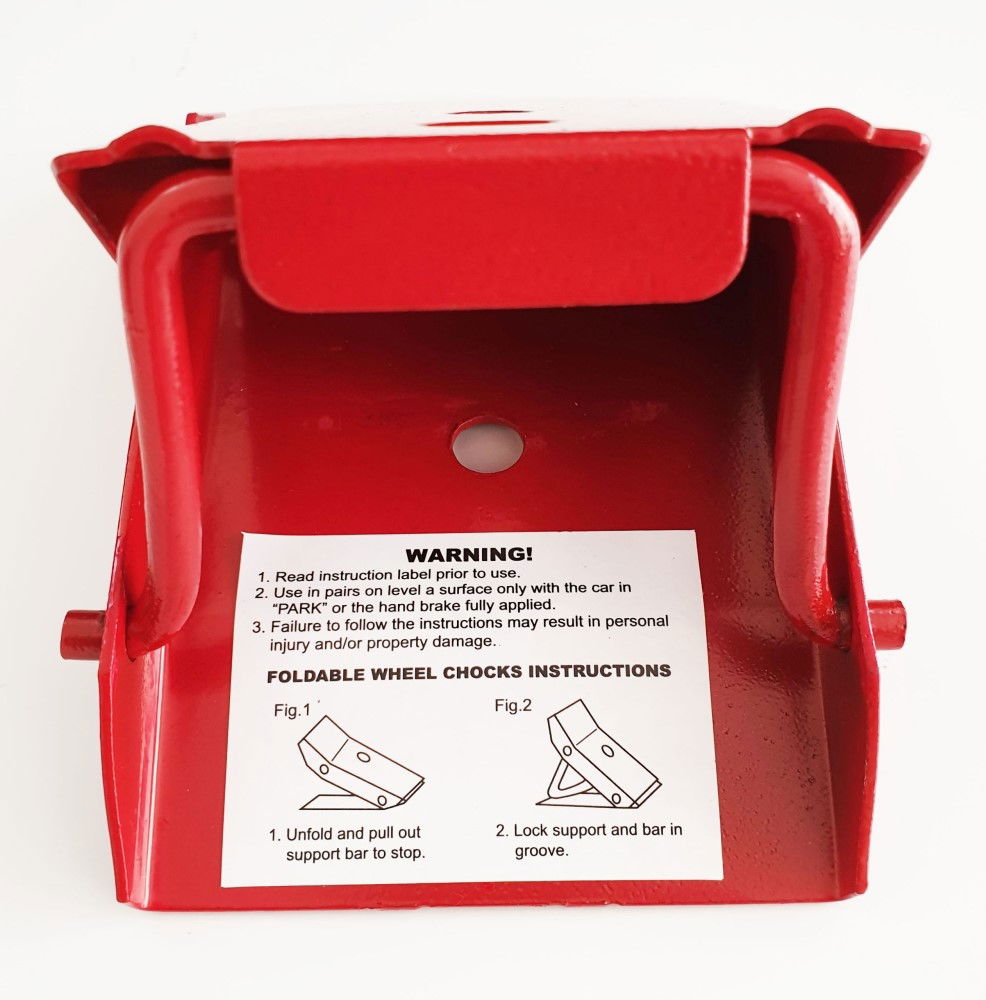 STEEL SAFETY WHEEL CHOCKS PACK OF 2 FOR VEHICLES - TOOLZONE KDPAU022