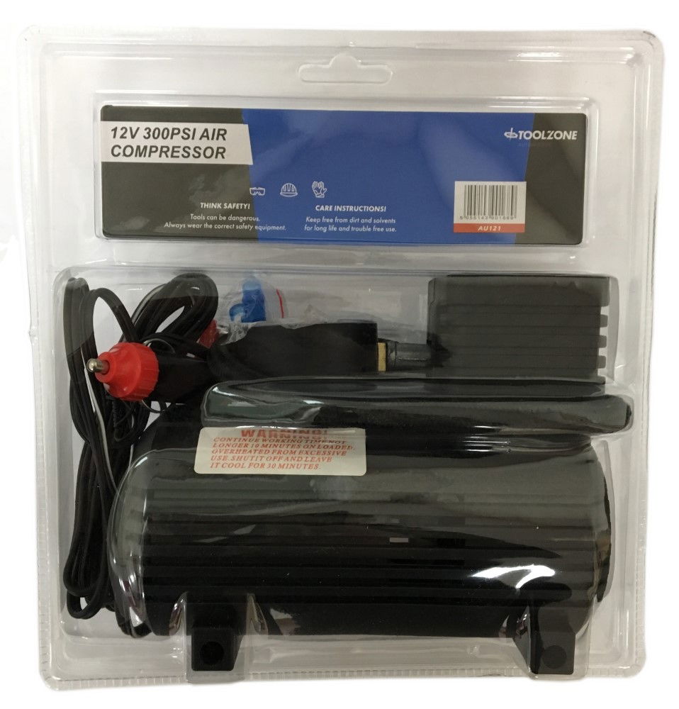 AIR COMPRESSOR 12v 250psi METAL GAUGE - TOOLZONE KDPAU121