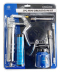 MINI GREASE GUN KIT 5pc PISTOL TYPE WITH FIXED AND FLEXIBLE NOZZLE - TOOLZONE KDPAU370