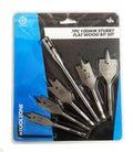 WOOD BIT SET STUBBY FLAT 7PC 100mm WITH EXTENSION AND KEY - TOOLZONE KDPDR066
