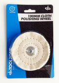 CLOTH POLISHING WHEEL 100mm 1/4 SHANK 40 LAYERS - TOOLZONE KDPDR208