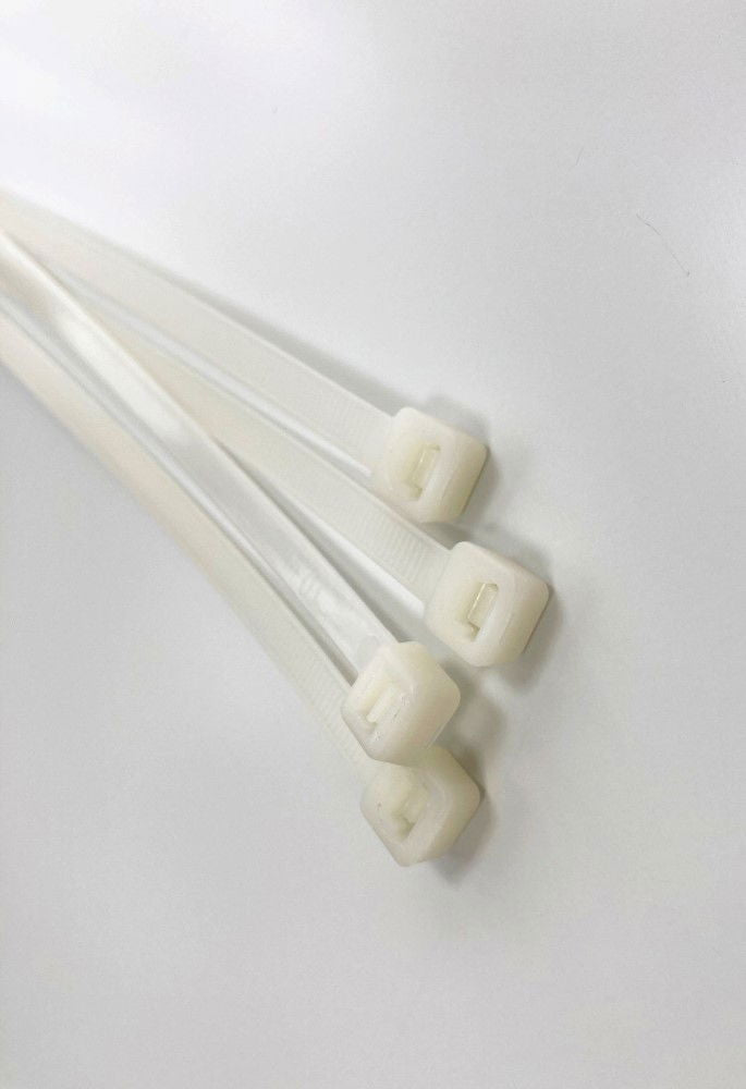 CABLE ZIP TIES 15PC 20 WHITE 7mm WIDE NYLON 66 - TOOLZONE KDPEL080