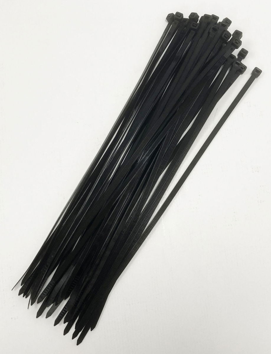 CABLE ZIP TIES 40PC 12 BLACK 4.8mm WIDE NYLON 40 - TOOLZONE KDPEL128