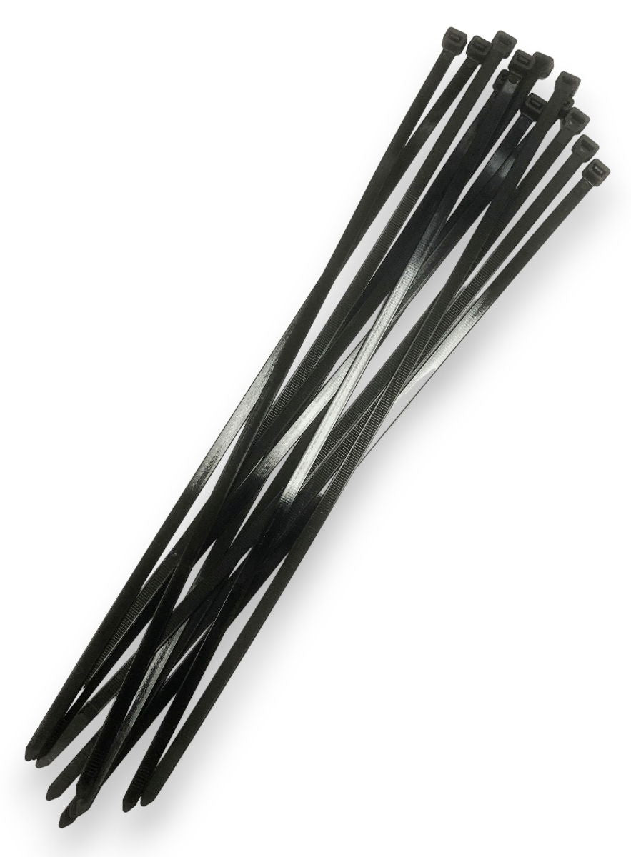 CABLE ZIP TIES 12PC 20 x 9mm BLACK NYLON 40 - TOOLZONE KDPEL132