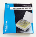 DIAMOND BURR SET 50 PIECE 120grit 1/8 SHANK IN CASE - TOOLZONE KDPHB197
