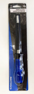 HOSE CLIP DRIVER 7mm FLEXIBLE SHAFT RUBBER GRIP HANDLE - TOOLZONE KDPHB241