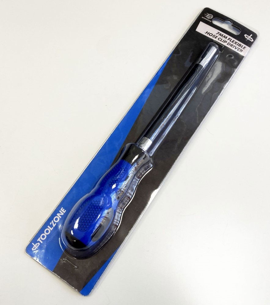 HOSE CLIP DRIVER 7mm FLEXIBLE SHAFT RUBBER GRIP HANDLE - TOOLZONE KDPHB241