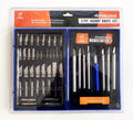 PRECISION HOBBY KNIFE SET 51 PIECE ALUMINIUM AND PLASTIC HANDLES 13 BLADES - TOOLZONE KDPHB245
