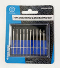 DEBURRING AND ENGRAVING SET 10pc 50GRIT DIAMOND 2.35mm SHANK - TOOLZONE KDPHB264