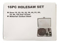 HOLE SAW SET 16pc CARBON STEEL SIZES 19-127mm - TOOLZONE KDPHS001