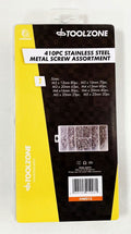 METAL SCREWS ASSORTMENT 410pc STAINLESS STEEL M3-M5 - TOOLZONE KDPHW012