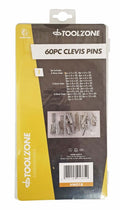CLEVIS PINS ASSORTMENT 60pc CHROME VANADIUM ZINC PLATED VARIOUS SIZES - TOOLZONE KDPHW018