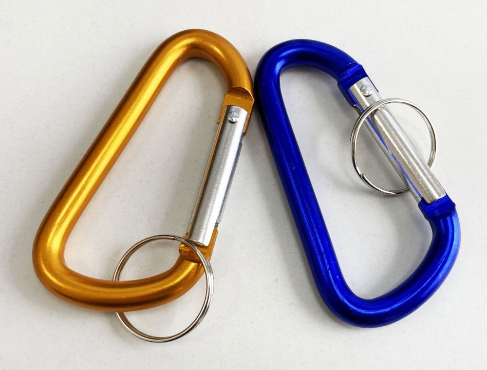 ALUMINIUM SPRING LINK SET 2pc 40x75mm WITH KEY LOOPS ORANGE BLUE - TOOLZONE KDPHW065
