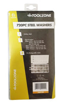 STEEL WASHER ASSORTMENT 720pc IN STORAGE BOX - TOOLZONE KDPHW159