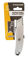 UTILITY KNIFE RETRACTABLE WITH BLADE STORAGE - TOOLZONE KDPKN047