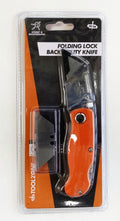 UTILITY KNIFE FOLDING LOCK BACK WITH 10 SPARE BLADES - TOOLZONE KDPKN076