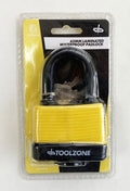 PADLOCK LAMINATED WEATHERPROOF 65mm SHACKLE 8mm WITH 3 KEYS - TOOLZONE KDPLK007
