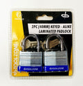 PADLOCK LAMINATED 40mm KEYED ALIKE PACK OF 2 - TOOLZONE KDPLK062