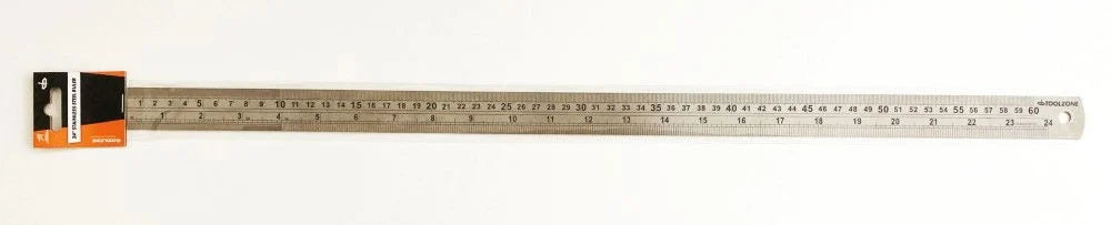 STAINLESS STEEL RULER 24 1.2mm THICKNESS METRIC AND IMPERIAL - TOOLZONE KDPMS101
