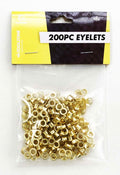 EYELETS 200PC BRASS 4mm INNER DIAMETER 8mm OUTER DIAMETER - TOOLZONE KDPPL231