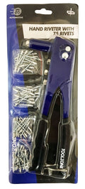 HAND RIVETER WITH 75 RIVETS 4 NOZZLES - TOOLZONE KDPRV001