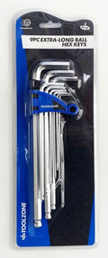 EXTRA-LONG BALL HEX KEY SET 9PC 1.5-10mm - TOOLZONE KDPSD075