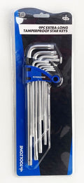EXTRA-LONG TAMPERPROOF STAR KEY SET 9PC T10-T50 - TOOLZONE KDPSD076