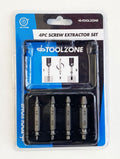 DOUBLE ENDED SCREW EXTRACTOR SET 4PC 1/4 HEX 3-12mm - TOOLZONE KDPSD093