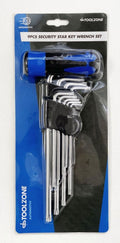 SECURITY STAR KEY SET 9PC WITH HANDLE T10-T50 - TOOLZONE KDPSD139
