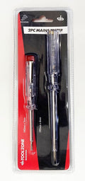 MAINS TESTER SET 2PC 140 x 3mm 190 x 4mm 100-250v - TOOLZONE KDPSD181