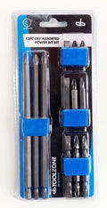 POWER BIT SET ASSORTED 12PC PH2 PZ2 6mm LENGTHS 150mm 65mm 50mm 25mm - TOOLZONE KDPSD230