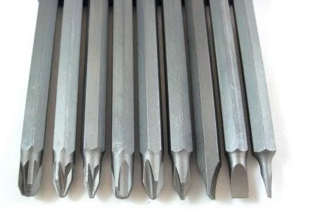 POWER BIT SET CRV 9PC 150mm SLOT 3-7mm PHILLIPS 1-3 POZI 1-3 - TOOLZONE KDPSD235