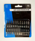 POWER BIT SET 25PC 25mm STAR T10-T40 HEX H2-H6 PH0-PH3 PZ0-PZ3 3-7mm - TOOLZONE KDPSD245