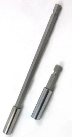 SCREWDRIVER BIT HOLDER SET 2PC 60mm 150mm 1/4 HEX SHANK MAGNETIC - TOOLZONE KDPSD271