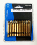 POZI POWER BITS 10PC PZ2 S2 50mm 1/4 HEX - TOOLZONE KDPSD281
