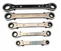 FLAT RATCHET RING SPANNER SET 5PC 6x8mm TO 19x21mm CHROME PLATED - TOOLZONE KDPSP029