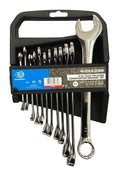 COMBINATION SPANNER SET 12PC 6 TO 22mm POLISHED CHROME VANADIUM - TOOLZONE KDPSP110